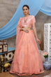 Load image into Gallery viewer, Peach Soft Net Designer Lehenga Choli Bollywood Lahanga Marriage Ghaghra Choli Indian Wedding Bridal Lahnga Party Wear Net Lengha Choli ClothsVilla