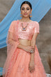 Load image into Gallery viewer, Peach Soft Net Designer Lehenga Choli Bollywood Lahanga Marriage Ghaghra Choli Indian Wedding Bridal Lahnga Party Wear Net Lengha Choli ClothsVilla