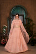 Load image into Gallery viewer, Peach Thread Embroidered Net Wedding Wear Lehenga Choli ClothsVilla