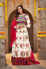 Load image into Gallery viewer, Pearl White Embroidered Navratri Special Chaniya Choli Collection ClothsVilla.com