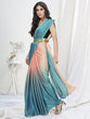 Load image into Gallery viewer, Pink-Blue Lycra Based Saree ClothsVilla