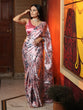 Load image into Gallery viewer, Pink Color Floral Printed Japan Satin Saree Clothsvilla