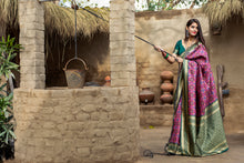 Load image into Gallery viewer, Pink-Green Weaving Banarasi Silk Bridal Wear Saree ClothsVilla