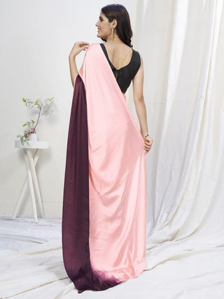 Pink-Wine Lycra Based Saree ClothsVilla
