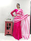 Pink Stripe Printed Lehenga Saree In Georgette Clothsvilla