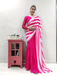Load image into Gallery viewer, Pink Stripe Printed Lehenga Saree In Georgette Clothsvilla