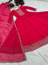 Load image into Gallery viewer, Pink Anarkali Gown in Faux Georgette with Embroidery Sequence Work Clothsvilla