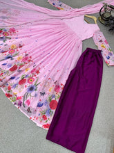 Load image into Gallery viewer, Pink Anarkali Gown in Faux Georgette with Floral Digital Print Clothsvilla