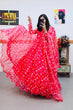 Load image into Gallery viewer, Pink Anarkali Gown in Organza with Floral Print ClothsVilla