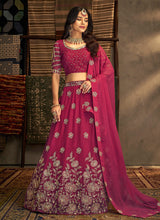 Load image into Gallery viewer, Pink And Gold Stylish Embroidered Lehenga Choli Clothsvilla