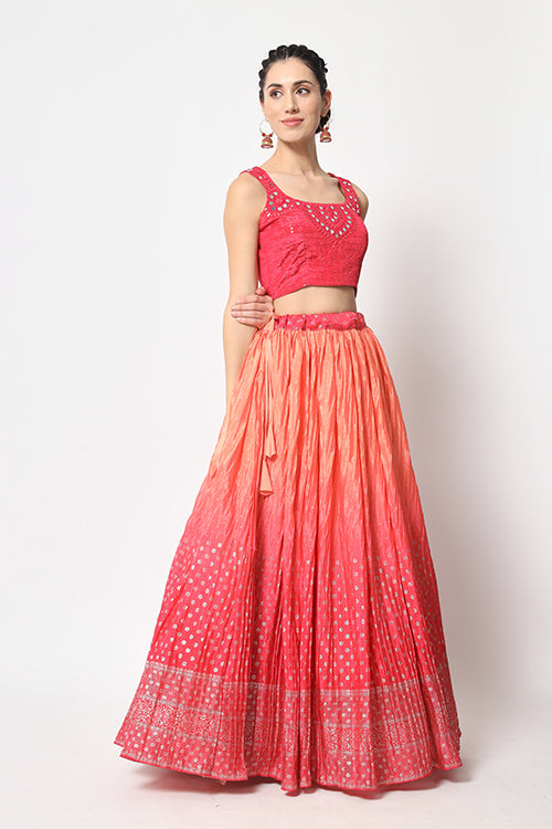 Pink Color Exclusive Silk Foil Printed Lehenga Choli Collection ClothsVilla.com
