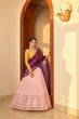Load image into Gallery viewer, Pink Embellished Mukaish Work Georgette Semi Stitched Lehenga ClothsVilla