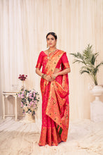 Load image into Gallery viewer, Pink Festive Wear Woven Banarasi Silk Saree ClothsVilla