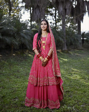Load image into Gallery viewer, Pink Lehenga Choli in Faux Georgette with Embroidery Sequence Work ClothsVilla