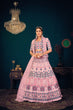 Load image into Gallery viewer, Pink Multi-Thread, Sequins, And Gota Patti Embroidered Georgette Semi Stitched Wedding And Party Lehenga ClothsVilla