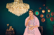 Load image into Gallery viewer, Pink Multi-Thread, Sequins, And Gota Patti Embroidered Georgette Semi Stitched Wedding And Party Lehenga ClothsVilla
