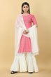 Load image into Gallery viewer, Pink Printed Cotton Kurti with Sharara And Dupatta ClothsVilla.com