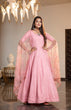 Load image into Gallery viewer, Pink Resham Stonework Georgette Soft Net Anarkali Salwar Suit ClothsVilla