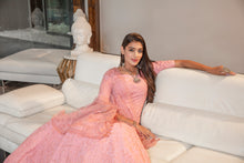 Load image into Gallery viewer, Pink Resham Stonework Georgette Soft Net Anarkali Salwar Suit ClothsVilla