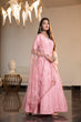 Load image into Gallery viewer, Pink Resham Stonework Georgette Soft Net Anarkali Salwar Suit ClothsVilla