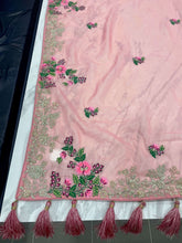 Load image into Gallery viewer, Pink Saree In Organza Silk With Resham And Zari Work Clothsvilla