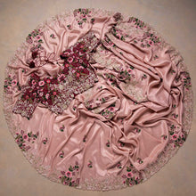 Load image into Gallery viewer, Pink Saree In Organza Silk With Resham And Zari Work Clothsvilla