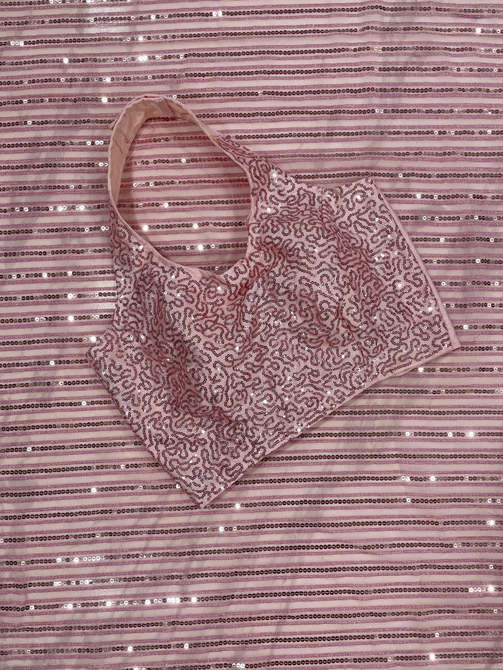 Pink Saree in Georgette With Sequence and Zari Work Clothsvilla