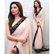Load image into Gallery viewer, Pink Saree in Georgette with Sequence Work Lace with Blouse ClothsVilla