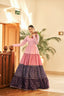 Pink Semi Stitched Georgette Foil Print Long Gown ClothsVilla