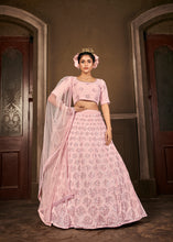 Load image into Gallery viewer, Pink Thread Sequins Georgette Party Wear Lehenga Choli ClothsVilla