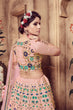 Load image into Gallery viewer, Pink Zari &amp; Sequence Embroidery With Foil Work Silk Lehenga ClothsVilla