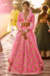 Load image into Gallery viewer, Hypnotic Pink Colored Wedding Wear Embroidered Satin Lehenga Choli ClothsVilla