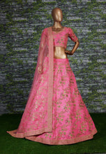 Load image into Gallery viewer, Hypnotic Pink Colored Wedding Wear Embroidered Satin Lehenga Choli ClothsVilla