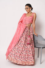 Load image into Gallery viewer, Pink Art Silk Sequence Embroidered Work Lehenga Choli ClothsVilla.com