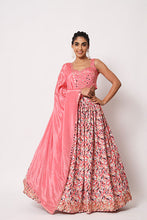 Load image into Gallery viewer, Pink Art Silk Sequence Embroidered Work Lehenga Choli ClothsVilla.com