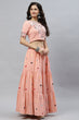 Load image into Gallery viewer, Pink Cotton Multi Embroidered Work Lehenga Choli ClothsVilla.com