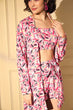 Load image into Gallery viewer, Pink Platinum Crepe Print Work Co-Ords Set Collection ClothsVilla.com