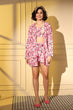 Load image into Gallery viewer, Pink Platinum Crepe Print Work Co-Ords Set Collection ClothsVilla.com