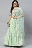 Pista Cotton Multi Embroidered Work Lehenga Choli ClothsVilla.com