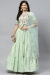Load image into Gallery viewer, Pista Cotton Multi Embroidered Work Lehenga Choli ClothsVilla.com