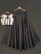 Load image into Gallery viewer, Black Color Simple Taffeta Satin Silk Lehenga Choli With Soft Net Dupatta Clothsvilla