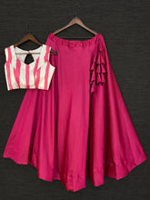 Load image into Gallery viewer, Pink Color Plain Taffeta Satin Silk Lehenga Choli Set Clothsvilla