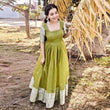 Load image into Gallery viewer, Pleasant Parrot Green Colored Partywear Woven Organza Gown ClothsVilla