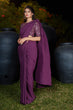 Load image into Gallery viewer, Plum Pleated Silk Saree With Designer Blouse ClothsVilla
