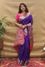 Glorious Purple Soft Banarasi Silk Saree With Elegant Blouse Piece Policona-Banarasi Silk
