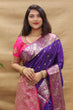 Load image into Gallery viewer, Glorious Purple Soft Banarasi Silk Saree With Elegant Blouse Piece Policona-Banarasi Silk