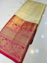 Load image into Gallery viewer, Preferable Beige Kanjivaram Silk Saree With Forbearance Blouse Piece Policona-Kanjivaram Silk