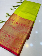 Load image into Gallery viewer, Fairytale Parrot Kanjivaram Silk Saree With Confounding Blouse Piece Policona-Kanjivaram Silk