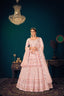 Powder Pink Multi-Thread With Gota Patti Embroidered Georgette Semi Stitched Lehenga ClothsVilla