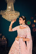 Load image into Gallery viewer, Powder Pink Multi-Thread With Gota Patti Embroidered Georgette Semi Stitched Lehenga ClothsVilla